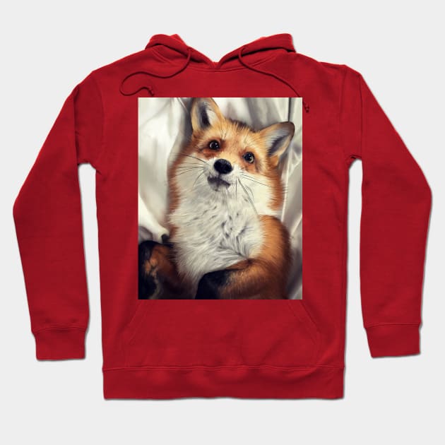 Cute fox in the style of realism Hoodie by LilianaTikage